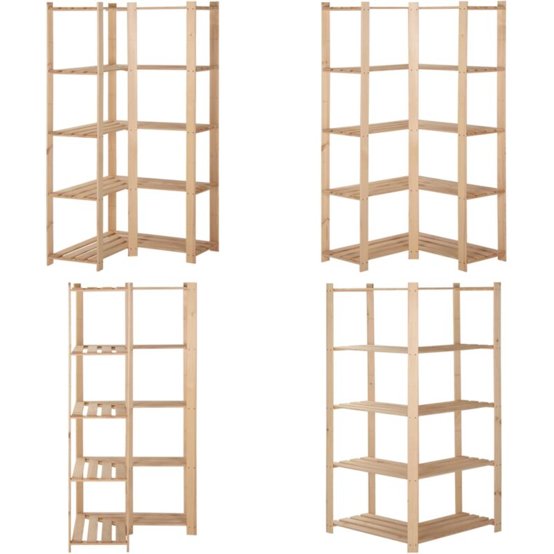 Vidaxl - tagère d'angle de rangement 5 niveaux 82,5x82,5x170 cm Pin - Étagère D'angle - Étagère De Rangement - Meuble De Rangement - Rangement