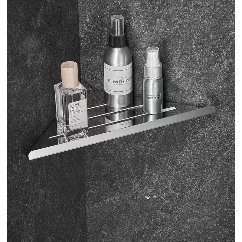 Étagère d'angle de salle de bain en acier inoxydable 304, support mural triangulaire, étagère d'angle de douche, argent