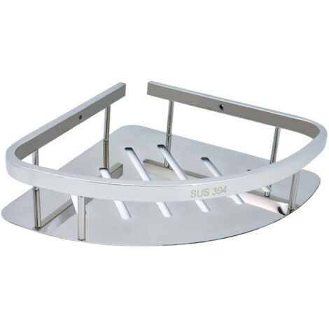 Étagère d'angle de Salle de Bain en Acier Inoxydable argenté, Support Triangulaire Mural trépied Douche Caddie Organisateur vidange Cuisine étagère de Rangement shampooing Gel Douche
