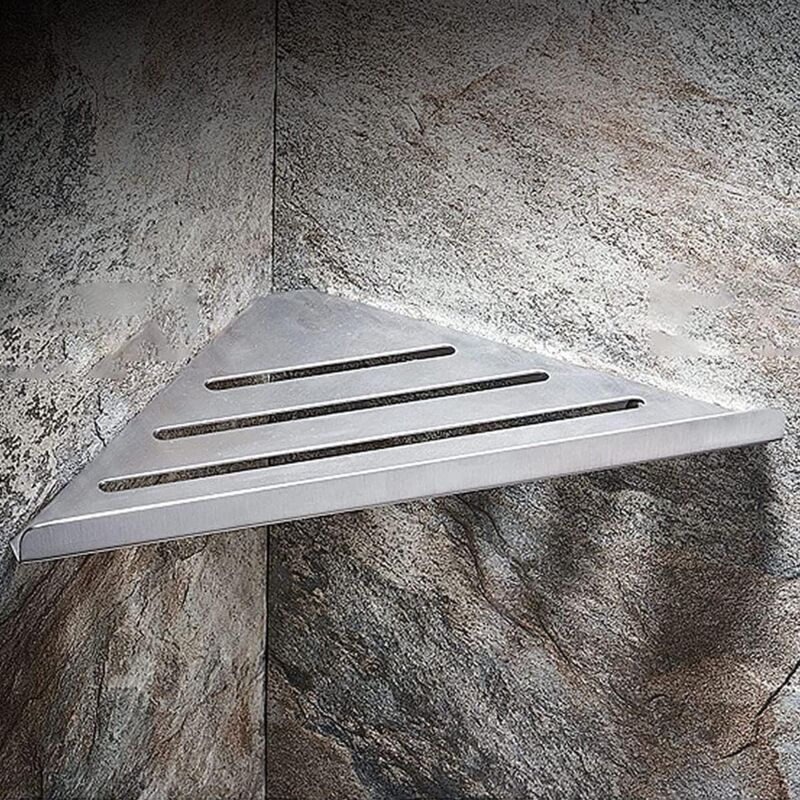 Tagère d'angle de salle de bain - Étagère d'angle sans perçage - Panier de douche - Organiseur de douche - En acier inoxydable - Fixation murale