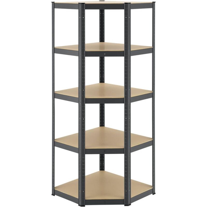 Étagère d'angle de Stockage Corner Basic 180x70x40-70 cm (HxlxP) pour Charges Lourdes étagère emboîtable étagère de Cave (Gris)
