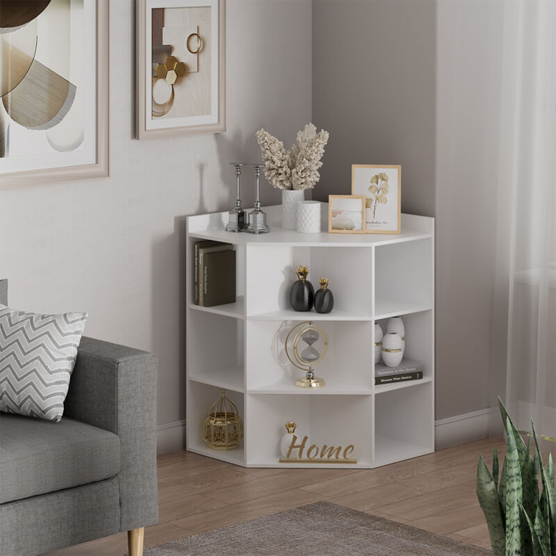 Étagère d'angle Elina, Blanc, 60x80cm, Vicco