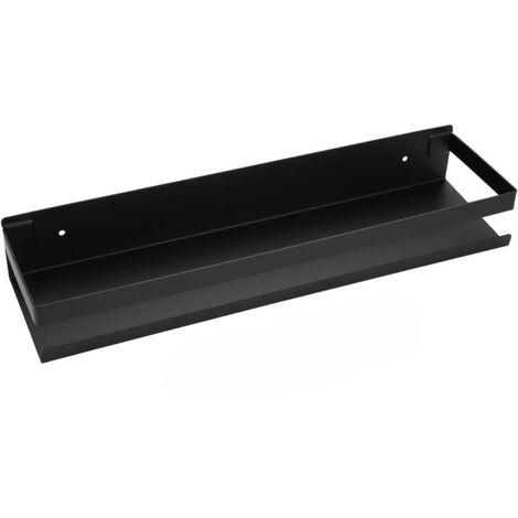 Étagère d'Angle en Acier Inoxydable pour Salle de Bain - Étagère Murale pour Cuisine, Salon, Hôtel (40 cm, Noir)