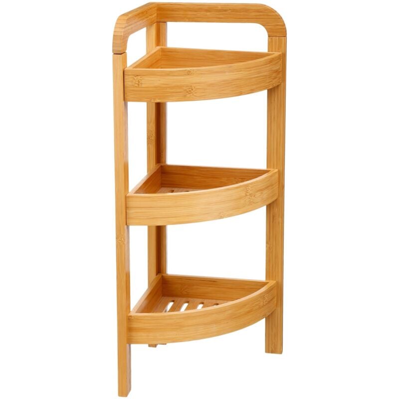 Wellhome - Etagère d'angle en bambou Well Home à 3 niveaux H.61cm