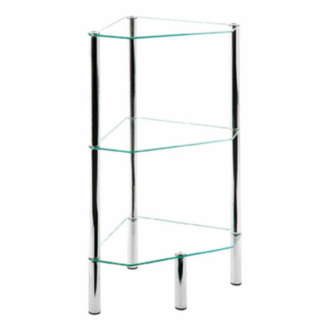 Étagère d'Angle en Verre "Eliot" 77cm Transparent