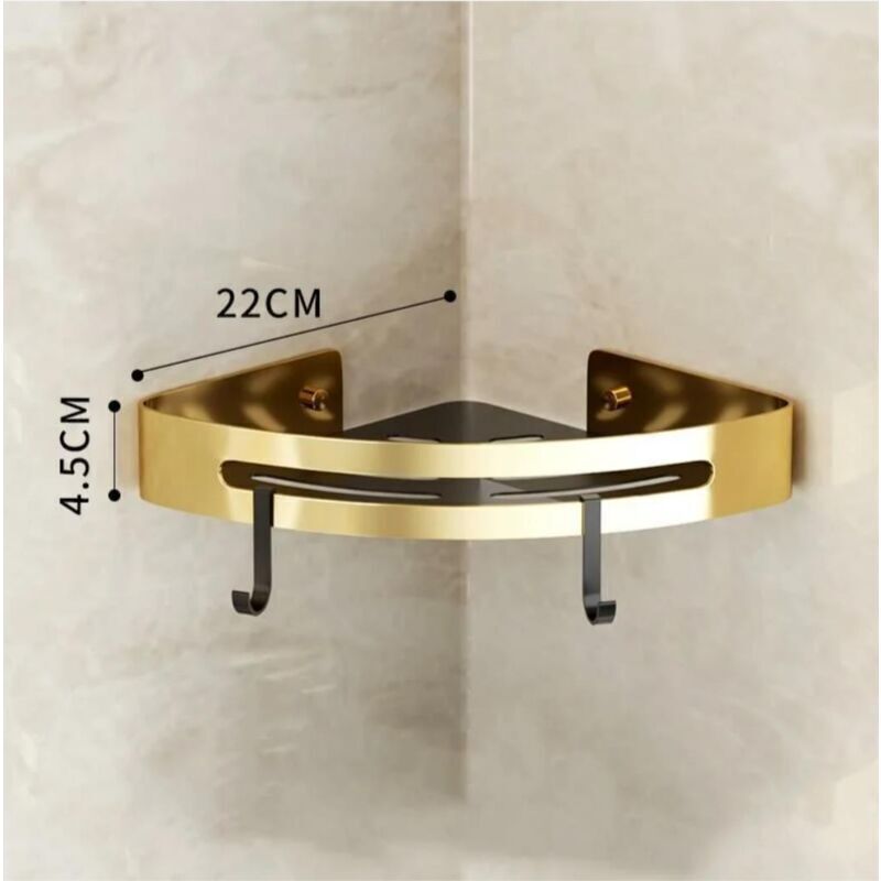 Étagère d'angle étagère de salle de bain murale en aluminium brossé or étagère de douche de bain porte-shampooing de bain étagère d'angle étagère