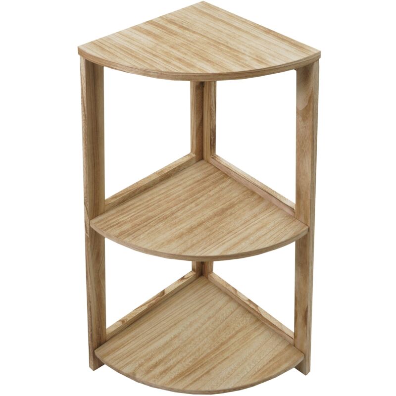 Tagère d'angle étagère de séjour 3 niveaux 80x37x37 cm mdf marron 040008635