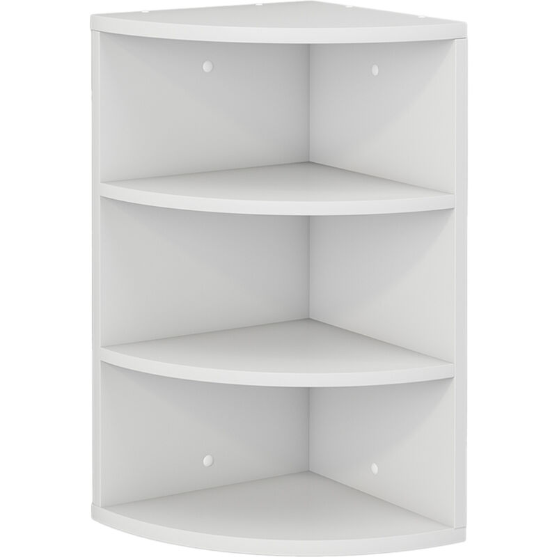 Vicco - tagère d'angle Fabienne, Blanc, 30 x 60 cm 3 compartiments
