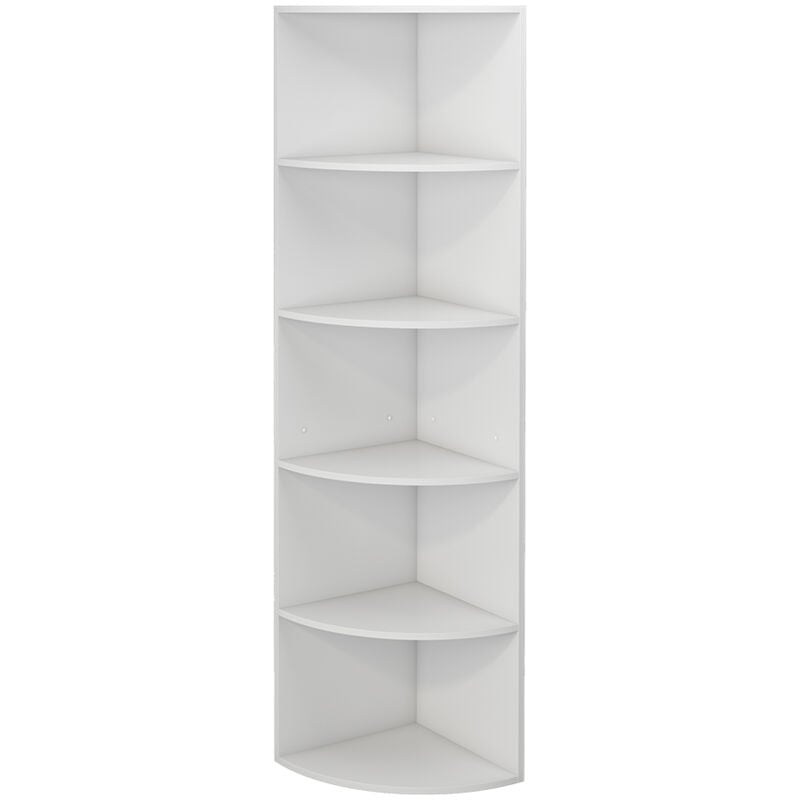 Vicco - tagère d'angle Fabienne, Blanc, 40 x 180 cm avec 5 compartiments