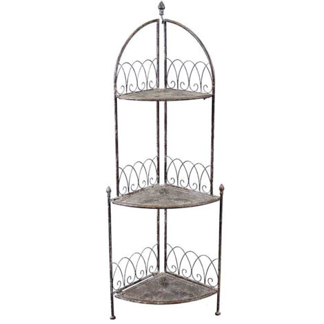 Etagère d'angle fer vintage 29x29x117cm