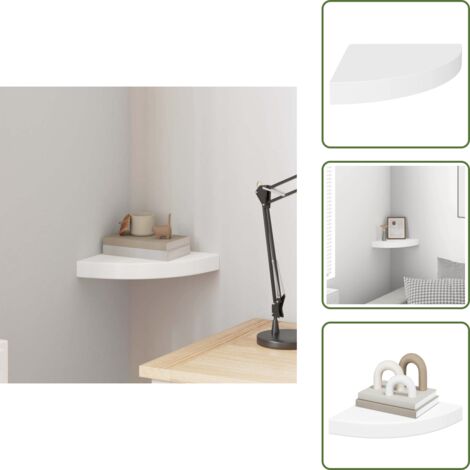 Étagère d'angle flottante blanc 25x25x3,8 cm MDF - Étagère Murale - Étagère D'angle - Étagère Flottante - Rangement Mural - Décoration Murale