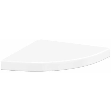 Étagère d'angle flottante blanc brillant 35x35x3,8 cm MDF