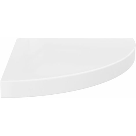 Étagère d'angle flottante Blanc brillant 35x35x3,8 MDF