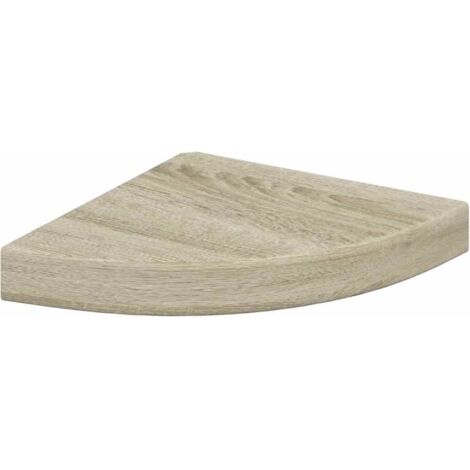 Étagère d'angle flottante chêne 25x25x3,8 cm MDF