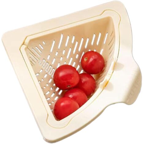 Étagère d'angle magnétique triangulaire pour évier avec crépine, poubelle rotative et pliable, panier à filtre pour rangement multifonctionnel et récupérateur de déchets.