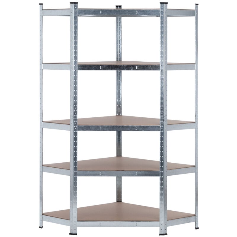 Etagère d'angle modulaire 5 étagères réglables 180x80x40x40x56cm 875Kg Thinia Home