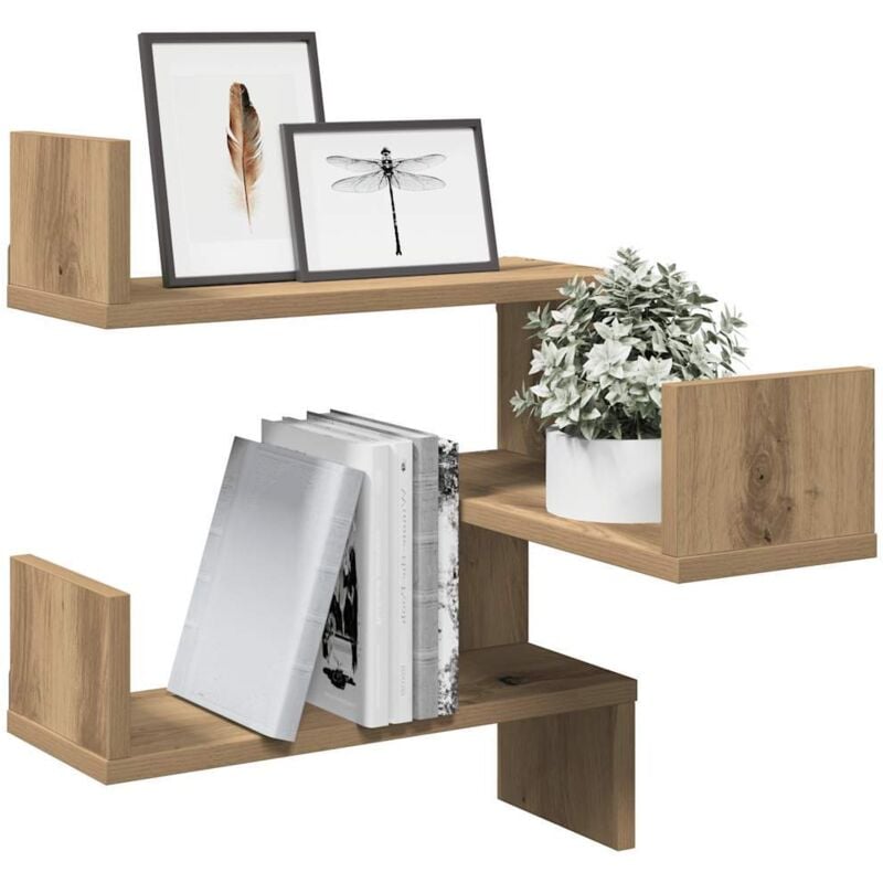 Vidaxl - tagère d'angle murale chêne artisanal 40x40x49,5 cm