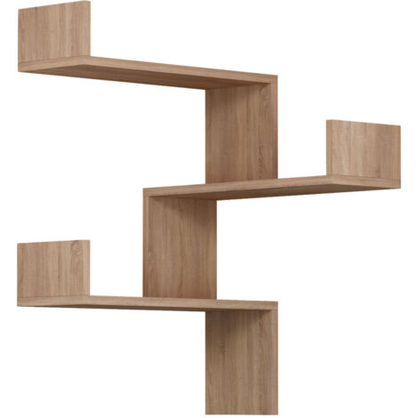 Étagère d'angle murale en bois L60cm - Bois clair - Lucia