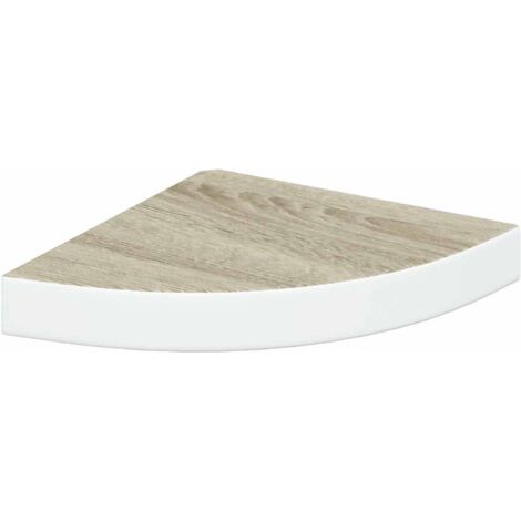 Étagère d'angle murale Étagère flottante Chêne et blanc 25x25x3,8 cm MDF