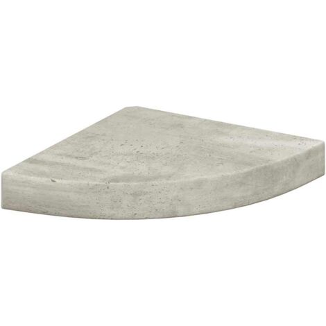 Étagère d'angle murale Étagère flottante Gris béton 25x25x3,8 cm MDF