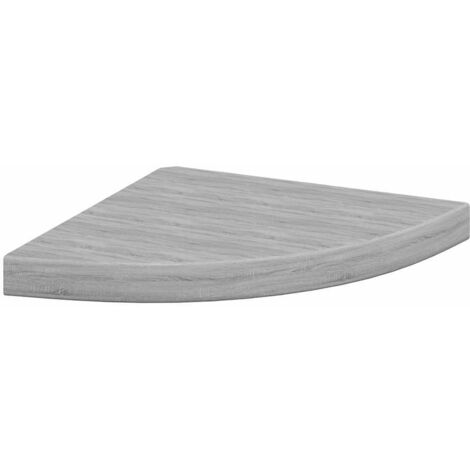 Étagère d'angle murale Étagère flottante Gris béton 35x35x3,8 cm MDF