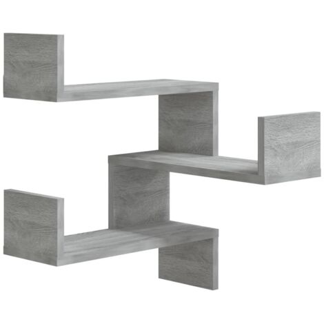 Étagère d'angle murale Étagère flottante Sonoma gris 40x40x50cm Bois d'ingénierie