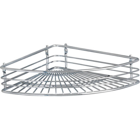 Étagère d'angle murale pour salle de bain – 31,5 cm, chromée, en métal robuste, design moderne et gain de place optimal