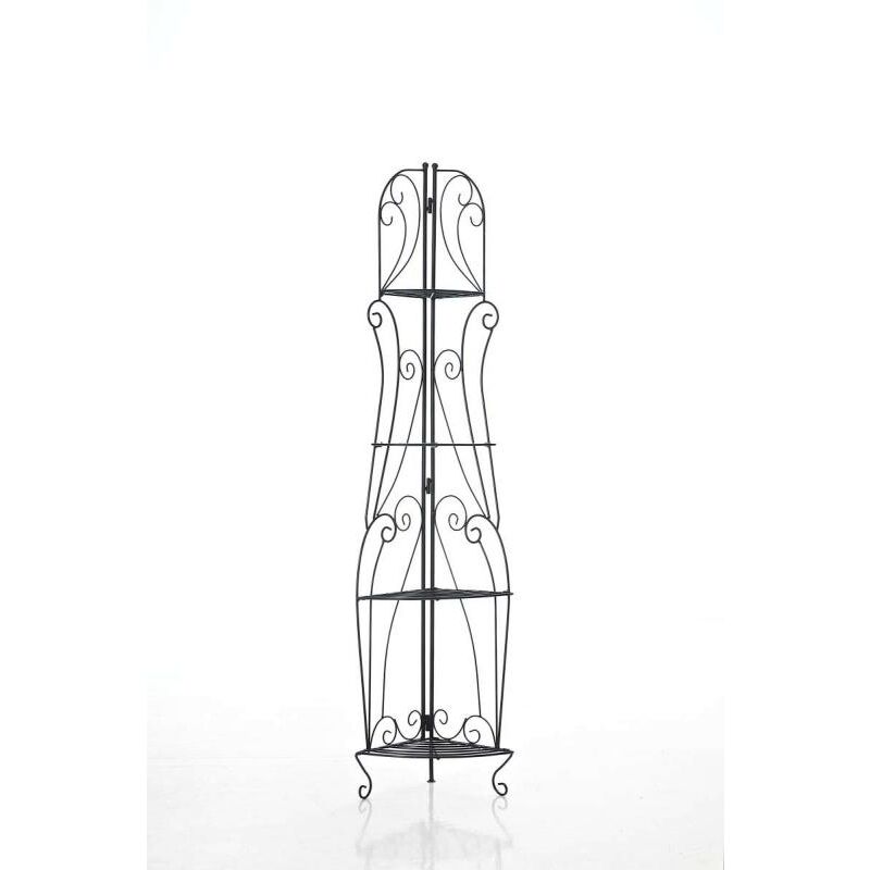 Décoshop26 - tagère d'angle pliable rangement cuisine épices chaussures en métal noir 100003974