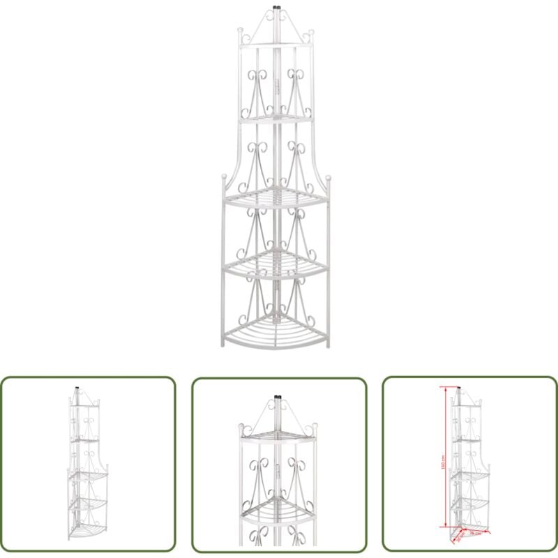 Tagère d'angle pour plantes en blanc - Étagère Murale - Étagère Plante - Support Plante - Rangement Intérieur - Décoration Intérieure