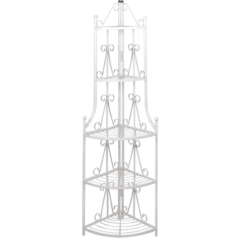 Tagère d'angle pour plantes en blanc