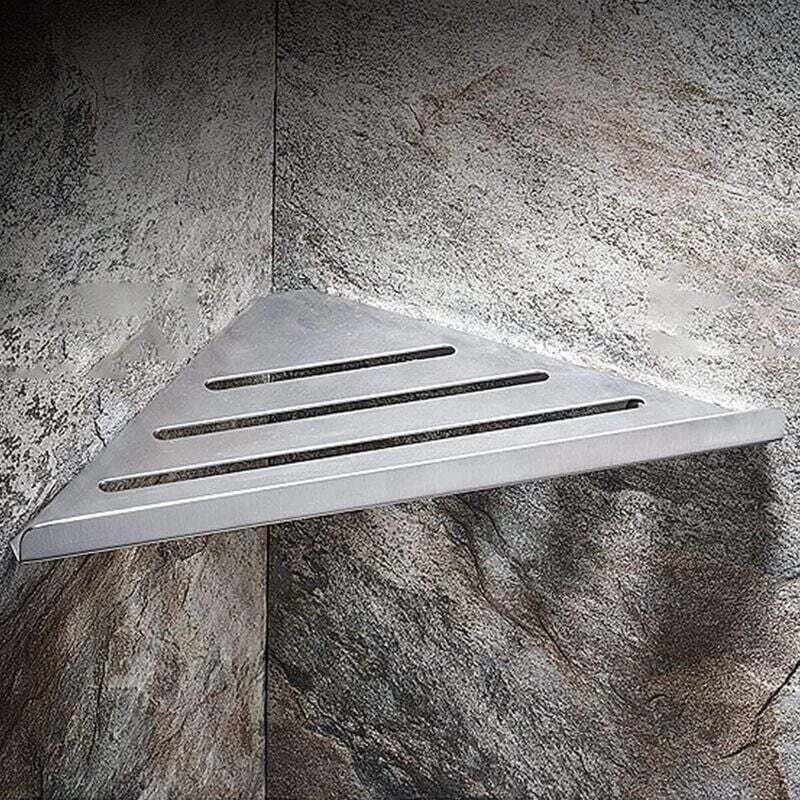 Étagère d'angle Salle de Bain Sans Perçage Panier Douche Acier Inoxydable Fixation Murale