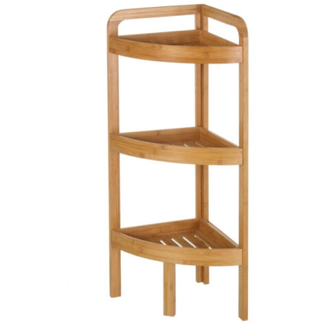 Étagère d'Angle pour WC ou Salle de Bain en Bambou