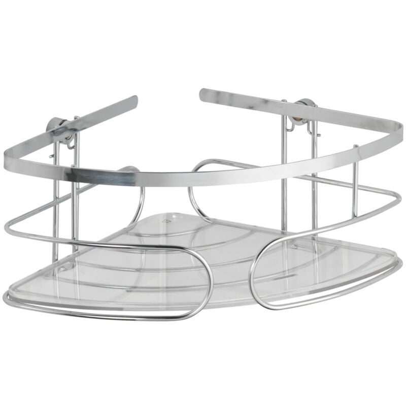 Etagère d'angle douche murale, étagère angle salle de bain, Premium, Acier Inox, 26,5x10x19 cm, Brillant - Wenko