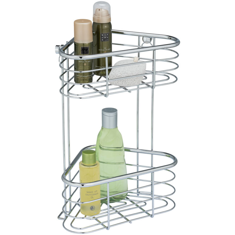 Etagère d'angle Trestina inox 2 niveaux