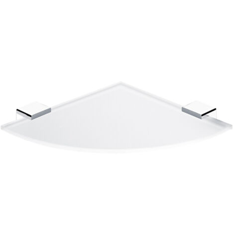 Étagère D'angle Verre, Avec Chrome Fixation, Kibo Nimco