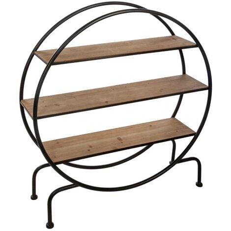 Étagère Danik ronde bois et métal 91x100cm - Atmosphera créateur d'intérieur