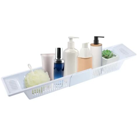 Etagère de baignoire en plastique, panier de rangement pour jouets de bain pour enfants, étagère de rangement pour salle de bain, étagère de baignoire, étagère de salle de bain ajustable