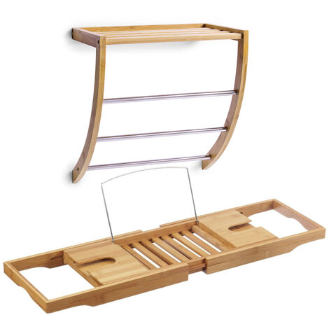 Étagère de bain, porte-serviettes 2 en 1, ZELLER