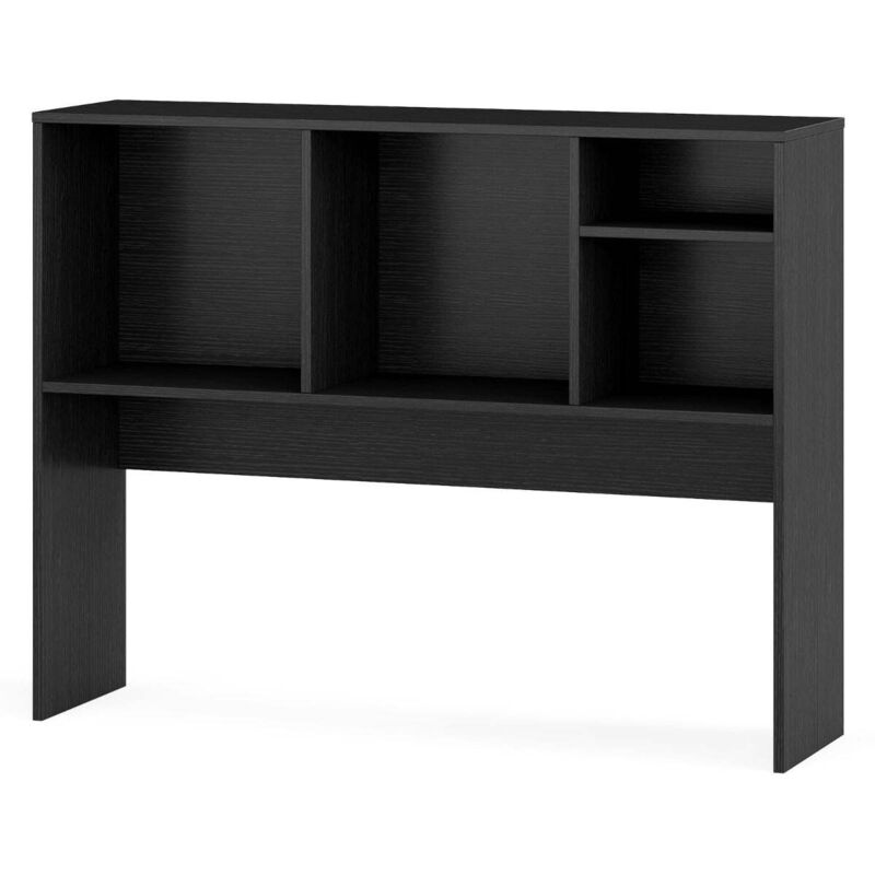 Étagère de bureau 94 x 25 x 73 cm avec 4 compartiments rangement élégant design contemporain en bois noir