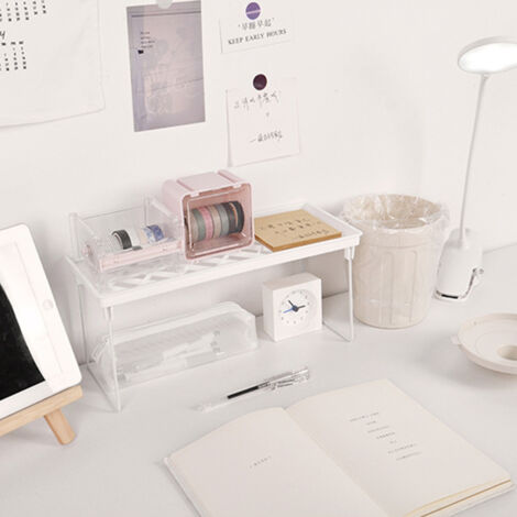 Étagère de Bureau Empilable FoldingDesign Modèle WPP avec Structure Métal Blanc pour Dormitory Bureau Salle de Bain - Simple Style Espace Organisé