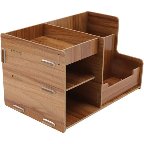 Étagère de bureau en bois à plusieurs niveaux, boîte de rangement gain de place pour bureau maison, école