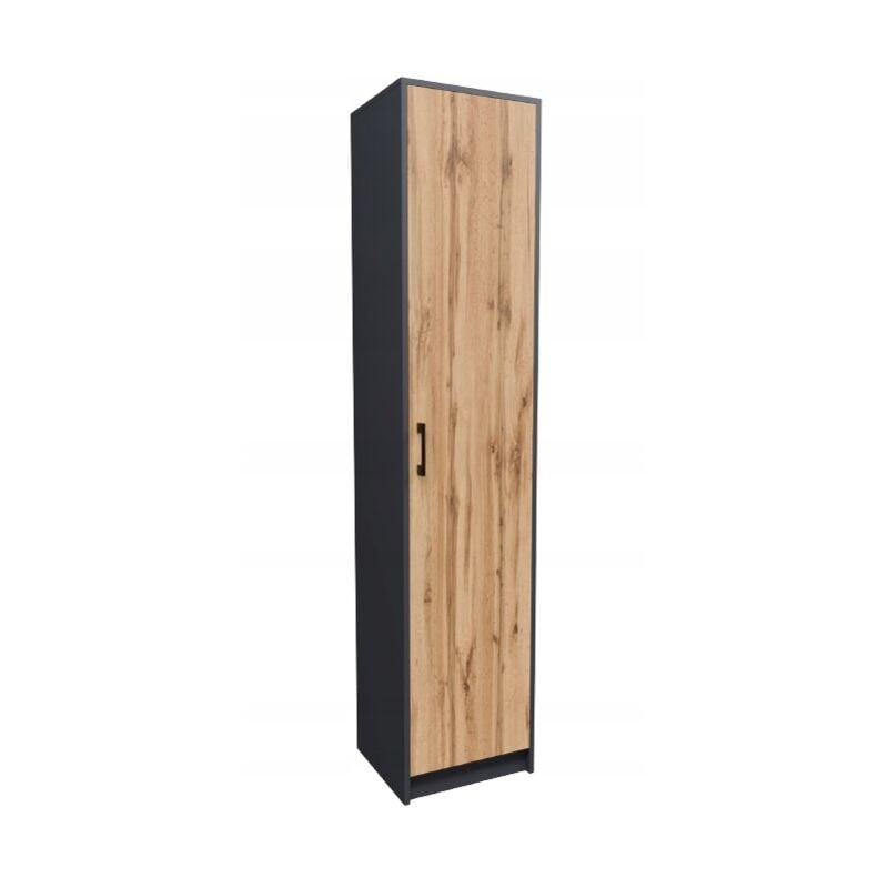 Armoire de Bureau Graphite - Meuble de rangement 5 Etagères Style contemporain - 39 x 35 x 180 cm
