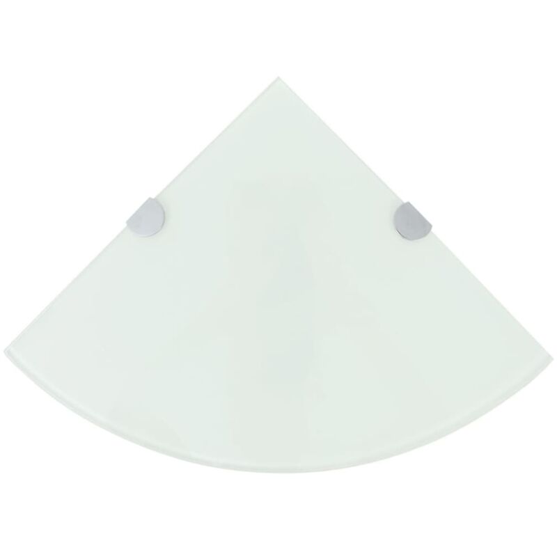 Tagère de coin avec supports chromés Verre Blanc 25 x 25 cm