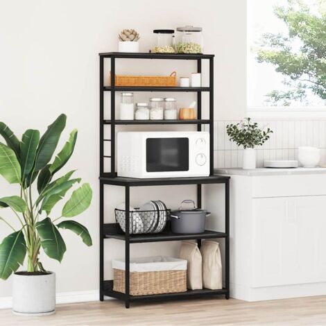 Étagère de cuisine-Armoire de rangement de cuisine Chêne noir 80 x 40 x 168 cm