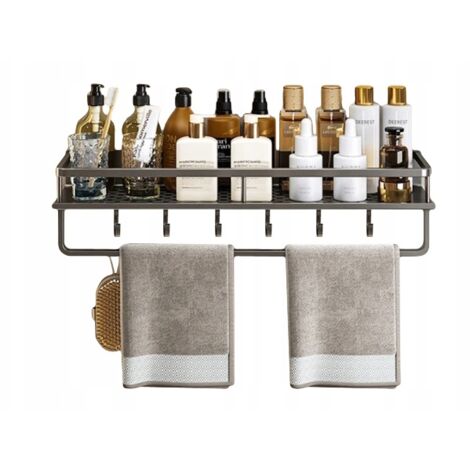ÉTAGÈRE DE CUISINE Crochets simples Salle de bain DOUCHE MÉTAL Alu 60cm
