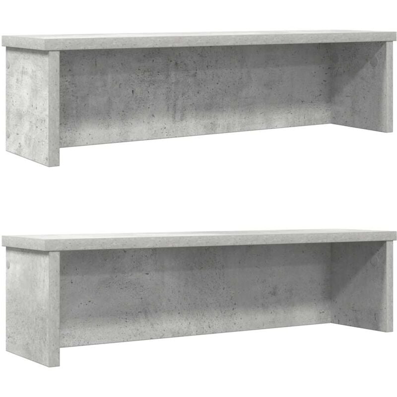 Tagères de cuisine empilables 2 pcs gris béton 60x15x16 cm - Vidaxl