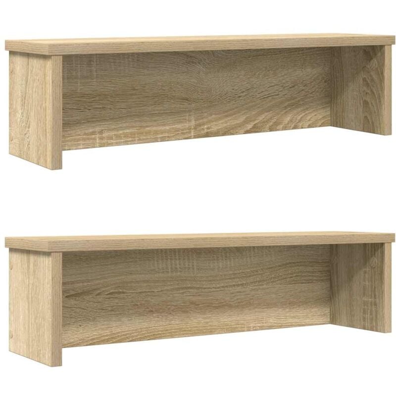 Tagères de cuisine empilables 2 pcs chêne sonoma 60x15x16 cm Vidaxl