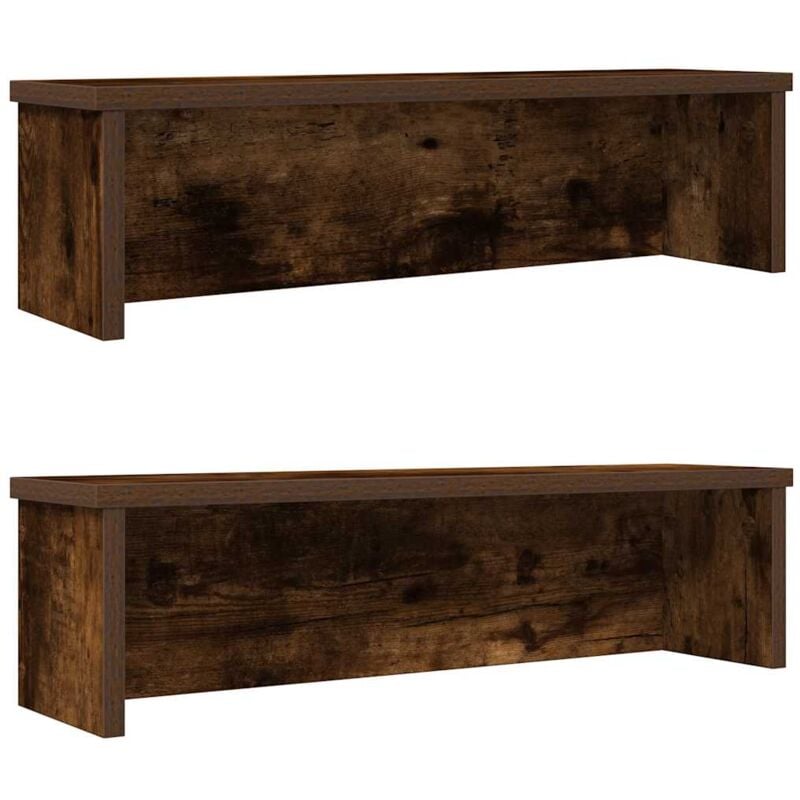 Tagères de cuisine empilables 2 pcs chêne fumé 50x15x16 cm Vidaxl