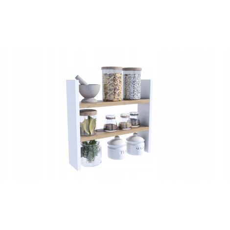 Étagère de cuisine, étagère à épices pour plan de travail, étagère de cuisine ARTISAN WHITE