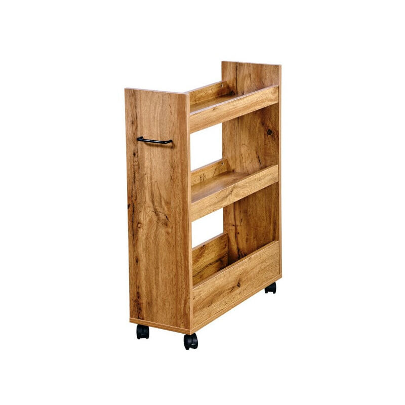 Chariot de cuisine en bois à 3 étages - Marron - h 78 cm - Livraison gratuite